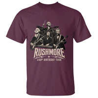 Rushmore 250th Birthday Tour T Shirt Funny Presidents Rockstar Music