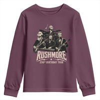 Rushmore 250th Birthday Tour Youth Sweatshirt Funny Presidents Rockstar Music