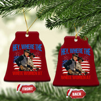 Hey Where The White Women At 4th of July Meme 70s Movie Ceramic Ornament