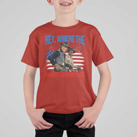 Hey Where The White Women At 4th of July Meme 70s Movie T Shirt For Kid