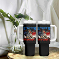 Hey Where The White Women At 4th of July Meme 70s Movie Tumbler With Handle