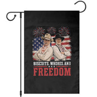 Biscuits Whores And Freedom Funny Western Cowboy 4th of July Garden Flag