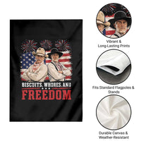 Biscuits Whores And Freedom Funny Western Cowboy 4th of July Garden Flag
