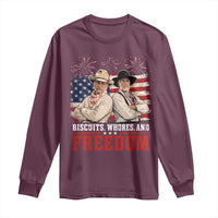 Biscuits Whores And Freedom Funny Western Cowboy 4th of July Long Sleeve Shirt
