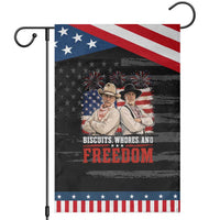 Biscuits Whores And Freedom Funny Western Cowboy 4th of July Patriotic Garden Flag