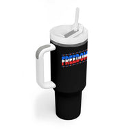 Freedom Funny 4th of July Couple Matching Tumbler With Handle