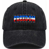 Freedom Funny 4th of July Couple Matching Washed Cotton Baseball Cap