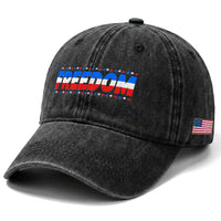 Freedom Funny 4th of July Couple Matching Washed Cotton Baseball Cap