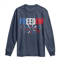 Freedom Funny 4th of July Couple Matching Long Sleeve Shirt US Fireworks