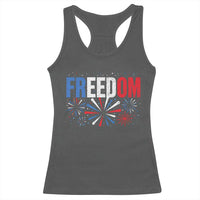 Freedom Funny 4th of July Couple Matching Racerback Tank Top US Fireworks