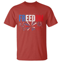 Freedom Funny 4th of July Couple Matching T Shirt US Fireworks