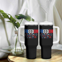 Freedom Funny 4th of July Couple Matching Tumbler With Handle US Fireworks