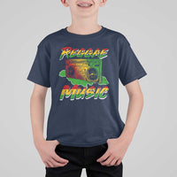 Reggae Music T Shirt For Kid Rastafari Rasta Jamaica Boombox - Wonder Print Shop