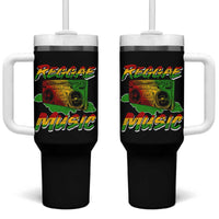 Reggae Music Tumbler With Handle Rastafari Rasta Jamaica Boombox - Wonder Print Shop