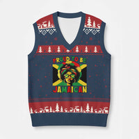 Proud To Be Jamaican V-Neck Knit Sweater Vest Jamaica Pride Flag Girl Sunglasses - Wonder Print Shop