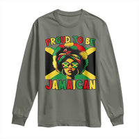 Proud To Be Jamaican Long Sleeve Shirt Jamaica Pride Flag Girl Sunglasses - Wonder Print Shop