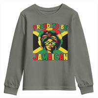 Proud To Be Jamaican Youth Sweatshirt Jamaica Pride Flag Girl Sunglasses - Wonder Print Shop