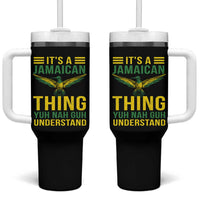 It's A Jamaican Thing Yuh Nah Guh Understand Tumbler With Handle Jamaica Hummingbird - Wonder Print Shop