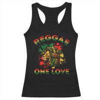 Reggae One Love Racerback Tank Top Rasta Music Jamaican Pride Headphones Lion - Wonder Print Shop