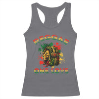 Reggae One Love Racerback Tank Top Rasta Music Jamaican Pride Headphones Lion - Wonder Print Shop