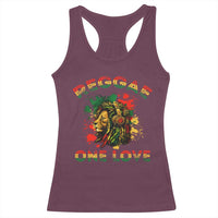 Reggae One Love Racerback Tank Top Rasta Music Jamaican Pride Headphones Lion - Wonder Print Shop