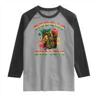 Reggae One Love Raglan Shirt Rasta Music Jamaican Pride Headphones Lion - Wonder Print Shop