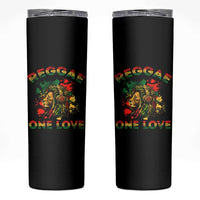 Reggae One Love Skinny Tumbler Rasta Music Jamaican Pride Headphones Lion - Wonder Print Shop