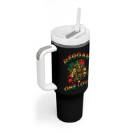 Reggae One Love Tumbler With Handle Rasta Music Jamaican Pride Headphones Lion - Wonder Print Shop