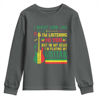 Rasta Reggae Music Youth Sweatshirt Funny I Might Look Like I'm Listening But I'm Playing My Guitar - Wonder Print Shop