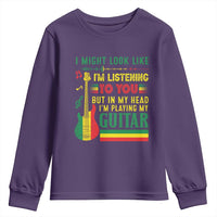 Rasta Reggae Music Youth Sweatshirt Funny I Might Look Like I'm Listening But I'm Playing My Guitar - Wonder Print Shop
