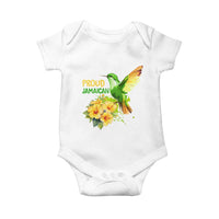 Proud Jamaican Baby Onesie Jamaica Flag Hummingbird Hibiscus - Wonder Print Shop