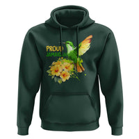 Proud Jamaican Hoodie Jamaica Flag Hummingbird Hibiscus - Wonder Print Shop