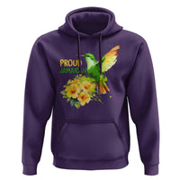 Proud Jamaican Hoodie Jamaica Flag Hummingbird Hibiscus - Wonder Print Shop