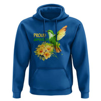 Proud Jamaican Hoodie Jamaica Flag Hummingbird Hibiscus - Wonder Print Shop