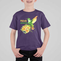 Proud Jamaican T Shirt For Kid Jamaica Flag Hummingbird Hibiscus - Wonder Print Shop