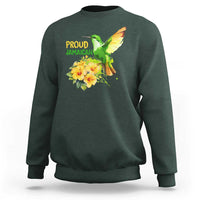 Proud Jamaican Sweatshirt Jamaica Flag Hummingbird Hibiscus - Wonder Print Shop