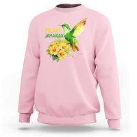 Proud Jamaican Sweatshirt Jamaica Flag Hummingbird Hibiscus - Wonder Print Shop