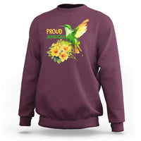 Proud Jamaican Sweatshirt Jamaica Flag Hummingbird Hibiscus - Wonder Print Shop