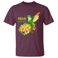 Proud Jamaican T Shirt Jamaica Flag Hummingbird Hibiscus - Wonder Print Shop