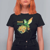 Proud Jamaican T Shirt For Women Jamaica Flag Hummingbird Hibiscus - Wonder Print Shop