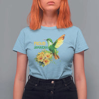 Proud Jamaican T Shirt For Women Jamaica Flag Hummingbird Hibiscus - Wonder Print Shop