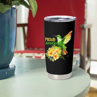 Proud Jamaican Tumbler Cup Jamaica Flag Hummingbird Hibiscus - Wonder Print Shop