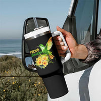 Proud Jamaican Tumbler With Handle Jamaica Flag Hummingbird Hibiscus - Wonder Print Shop