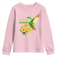 Proud Jamaican Youth Sweatshirt Jamaica Flag Hummingbird Hibiscus - Wonder Print Shop