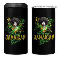 Proud Jamaican Gyal 4 in 1 Can Cooler Tumbler Afro Black Girls Jamaica Flag - Wonder Print Shop