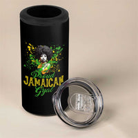 Proud Jamaican Gyal 4 in 1 Can Cooler Tumbler Afro Black Girls Jamaica Flag - Wonder Print Shop
