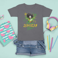 Proud Jamaican Gyal T Shirt For Kid Afro Black Girls Jamaica Flag - Wonder Print Shop
