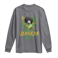 Proud Jamaican Gyal Long Sleeve Shirt Afro Black Girls Jamaica Flag - Wonder Print Shop