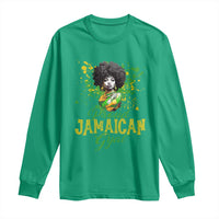 Proud Jamaican Gyal Long Sleeve Shirt Afro Black Girls Jamaica Flag - Wonder Print Shop
