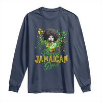 Proud Jamaican Gyal Long Sleeve Shirt Afro Black Girls Jamaica Flag - Wonder Print Shop